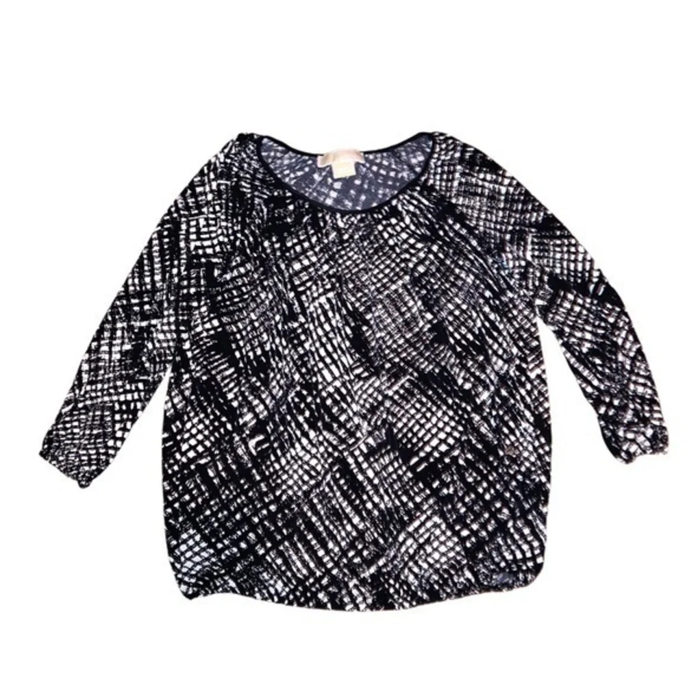 Michael Kors black white blouse